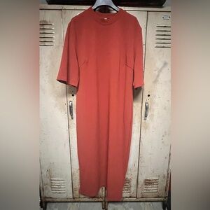Everyday Comfortable Dress Size 2XL Rust/Orange Below Knee Shift